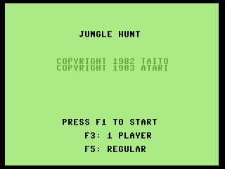 Jungle Hunt title screen for Commodore 64
